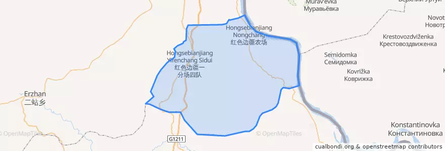 Mapa de ubicacion de 红色边疆农场.