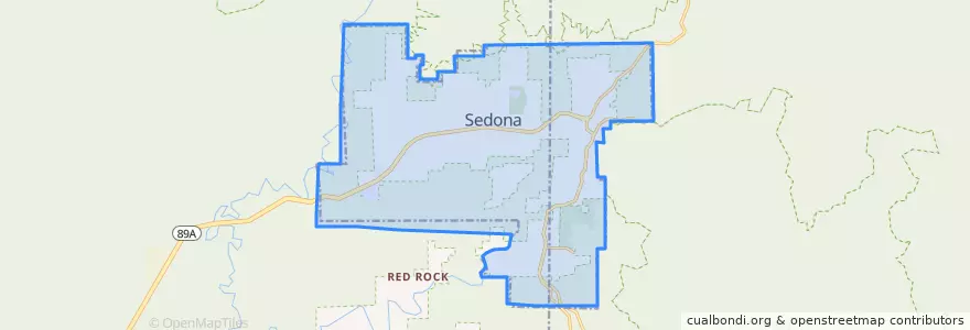 Mapa de ubicacion de Sedona.