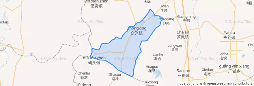 Mapa de ubicacion de 众兴镇.