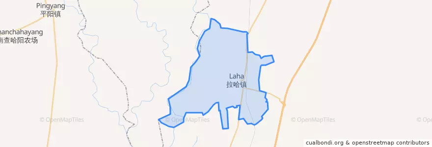 Mapa de ubicacion de 拉哈镇.