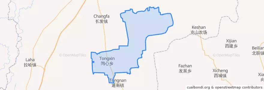 Mapa de ubicacion de 同心乡.