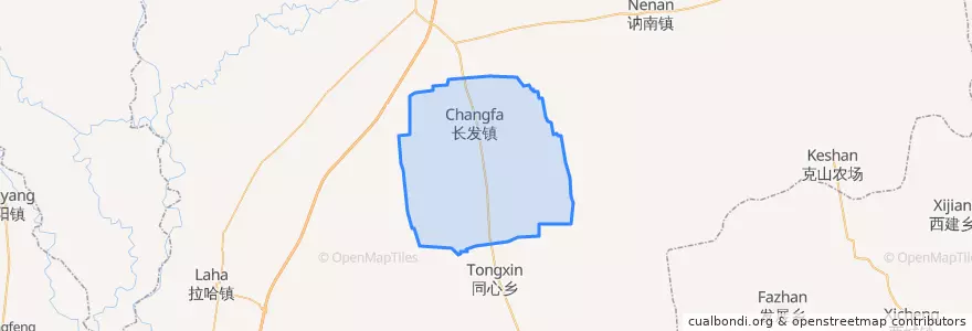 Mapa de ubicacion de 长发镇.