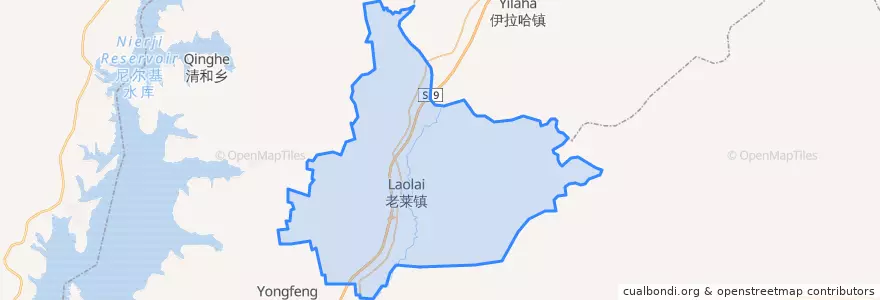 Mapa de ubicacion de 老莱镇.