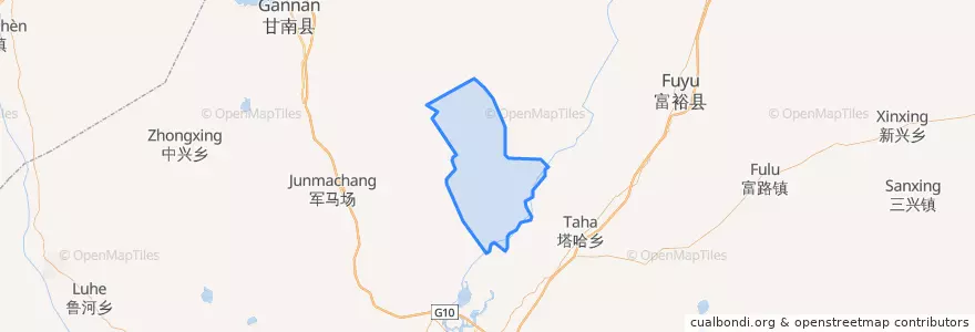 Mapa de ubicacion de 卧牛吐达斡尔族镇.