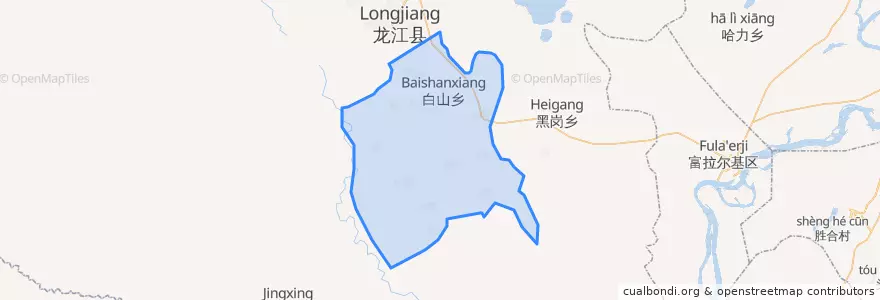 Mapa de ubicacion de 白山乡.
