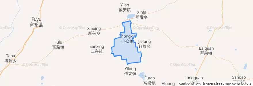 Mapa de ubicacion de 中心镇.