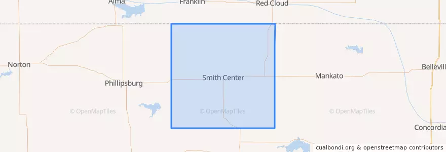Mapa de ubicacion de Smith County.