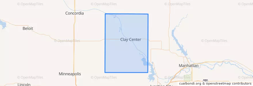 Mapa de ubicacion de Clay County.