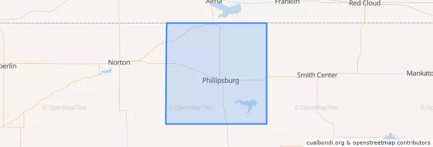 Mapa de ubicacion de Phillips County.