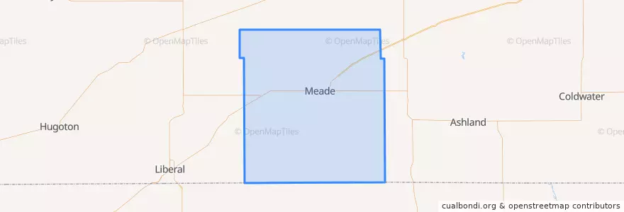 Mapa de ubicacion de Meade County.