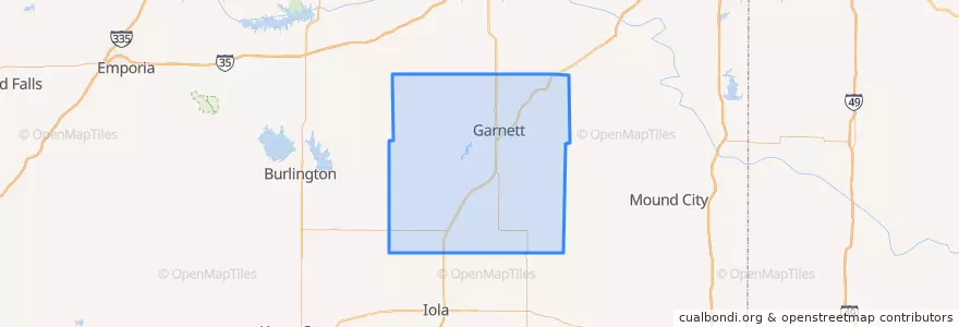 Mapa de ubicacion de Anderson County.