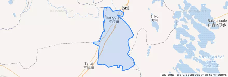 Mapa de ubicacion de 江桥蒙古族镇.