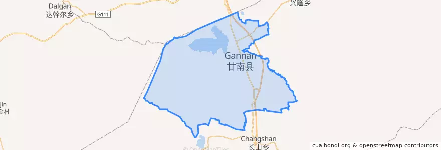 Mapa de ubicacion de 甘南镇.