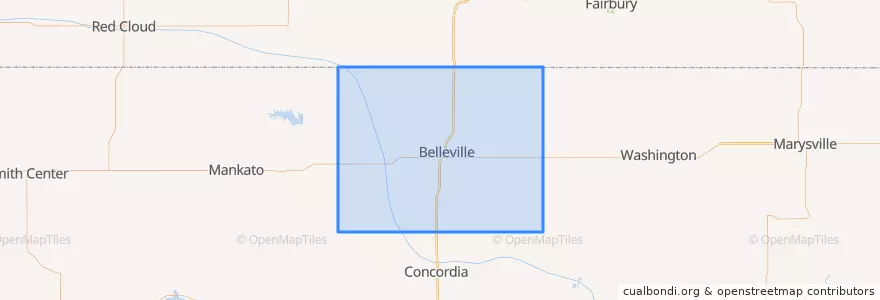 Mapa de ubicacion de Republic County.