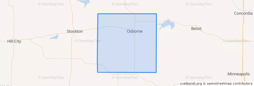 Mapa de ubicacion de Osborne County.