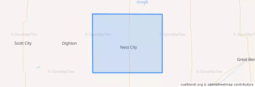 Mapa de ubicacion de Ness County.
