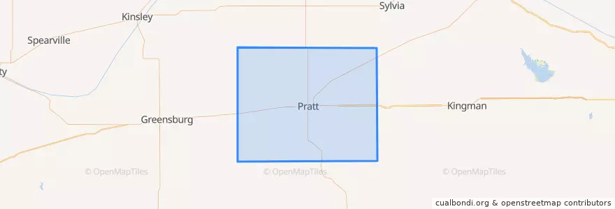 Mapa de ubicacion de Pratt County.