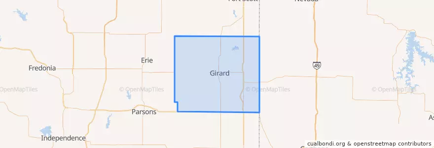 Mapa de ubicacion de Crawford County.