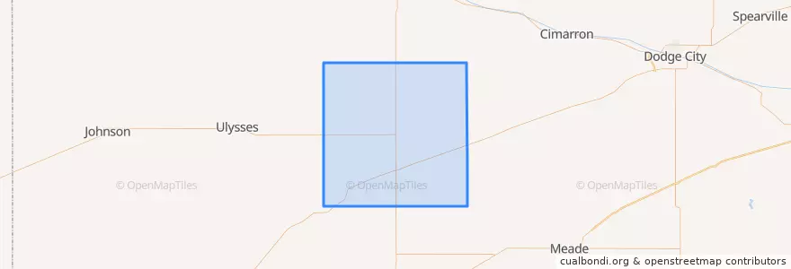 Mapa de ubicacion de Haskell County.