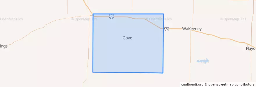 Mapa de ubicacion de Gove County.