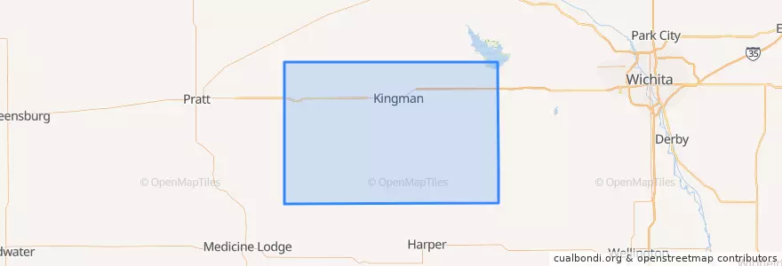 Mapa de ubicacion de Kingman County.
