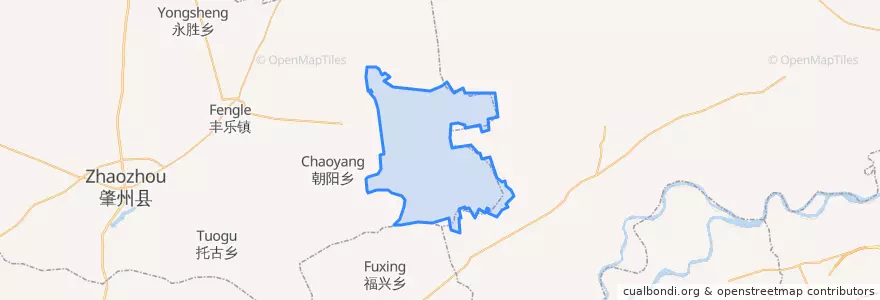 Mapa de ubicacion de 朝阳沟镇.
