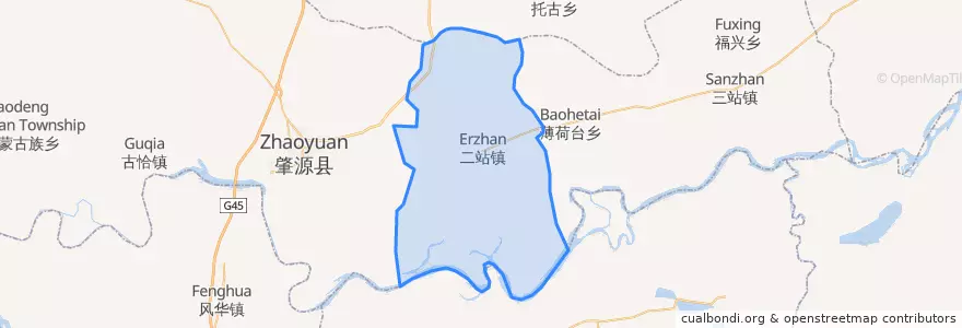 Mapa de ubicacion de 二站镇.