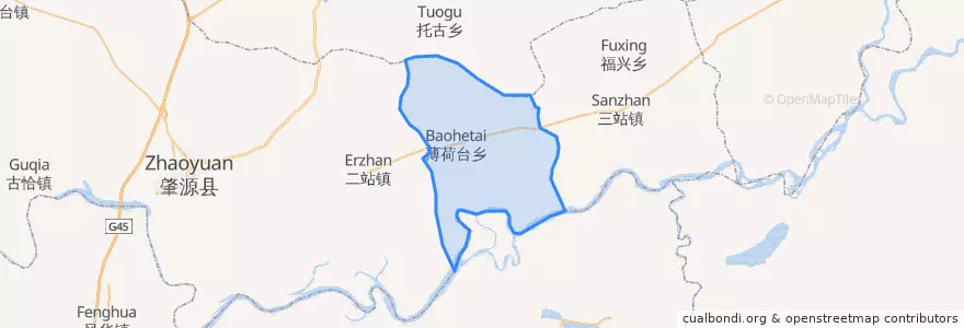 Mapa de ubicacion de 薄荷台乡.