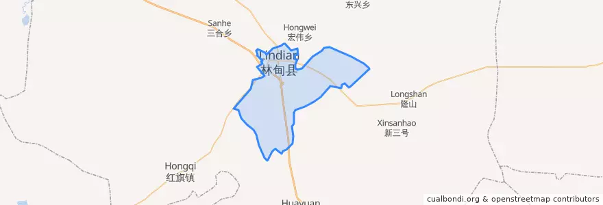 Mapa de ubicacion de Линьдянь.