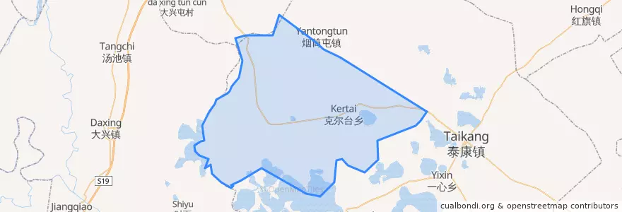 Mapa de ubicacion de 克尔台乡.