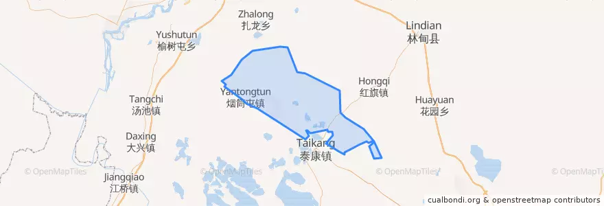 Mapa de ubicacion de 烟筒屯镇.