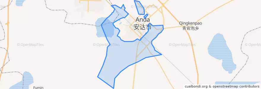 Mapa de ubicacion de 安达镇.