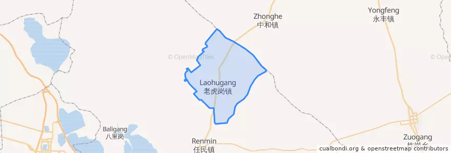Mapa de ubicacion de 老虎岗镇.
