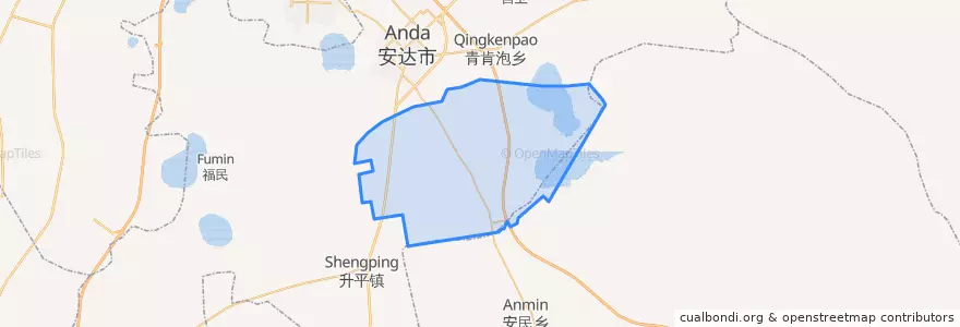 Mapa de ubicacion de 羊草镇.