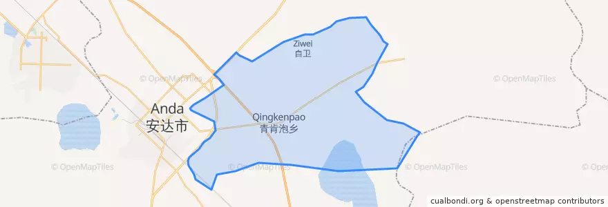 Mapa de ubicacion de 青肯泡乡.