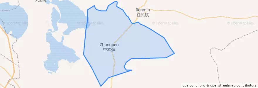 Mapa de ubicacion de 中本镇.