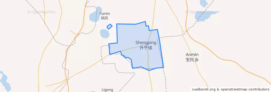 Mapa de ubicacion de 升平镇.