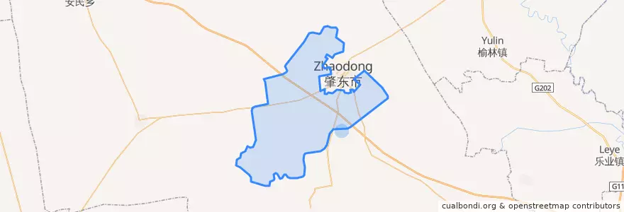 Mapa de ubicacion de Чжаодун.