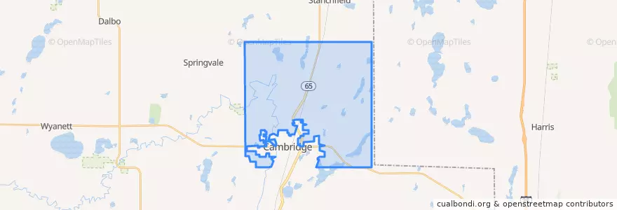 Mapa de ubicacion de Cambridge Township.
