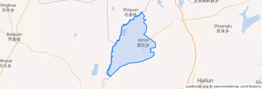 Mapa de ubicacion de 爱民乡.