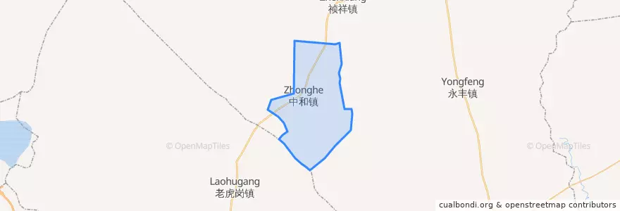 Mapa de ubicacion de 中和镇.