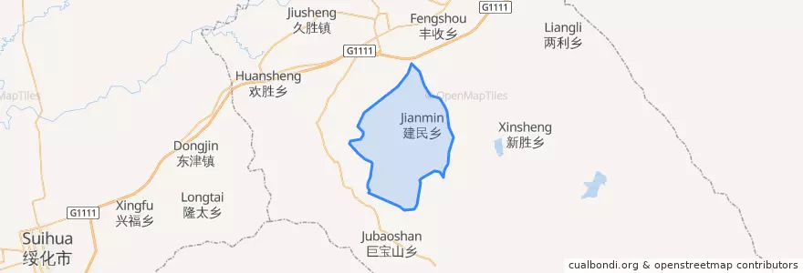 Mapa de ubicacion de 建民乡.