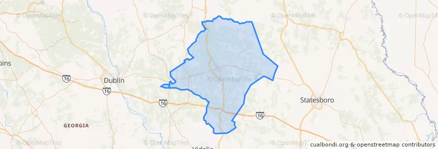 Mapa de ubicacion de Emanuel County.