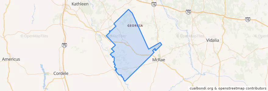 Mapa de ubicacion de Dodge County.