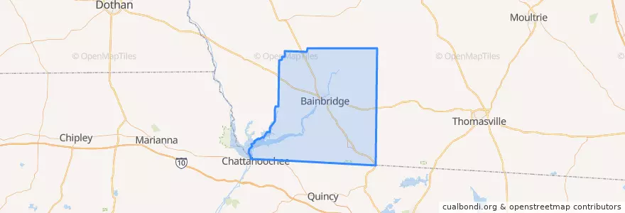 Mapa de ubicacion de Decatur County.
