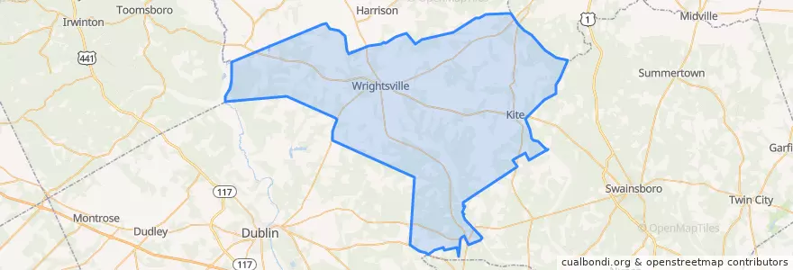 Mapa de ubicacion de Johnson County.