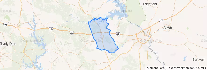 Mapa de ubicacion de McDuffie County.