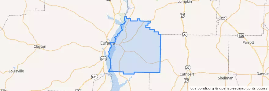Mapa de ubicacion de Quitman County.