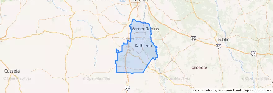 Mapa de ubicacion de Houston County.