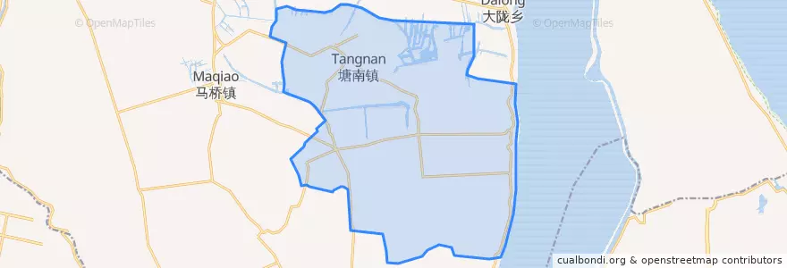 Mapa de ubicacion de 塘南镇.